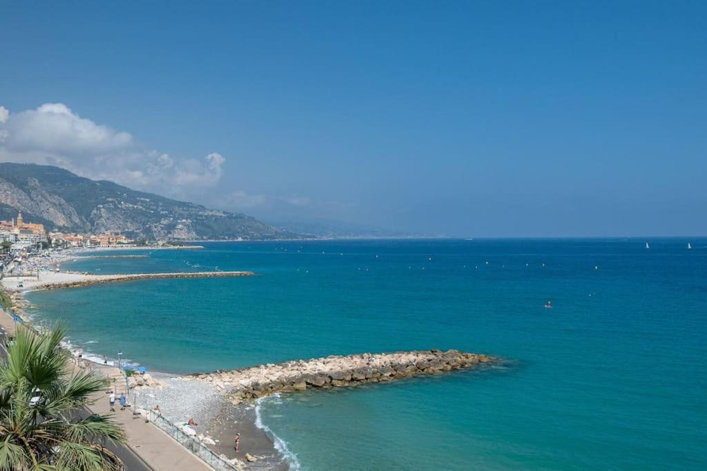 Le Panorama -Vue Exceptionnelle - Dernier Etage - Front De Mer Menton Eksteriør bilde